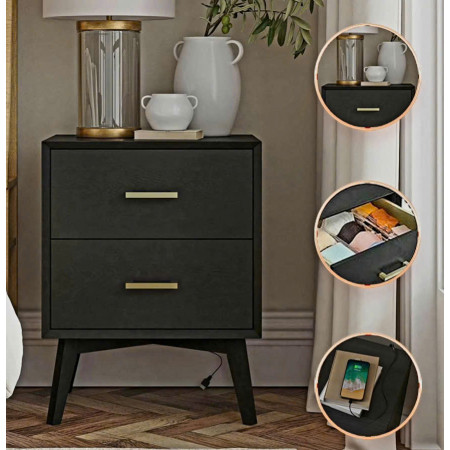 W010039471 : Tủ 02 Ngăn + Tích Hợp Cổng USB